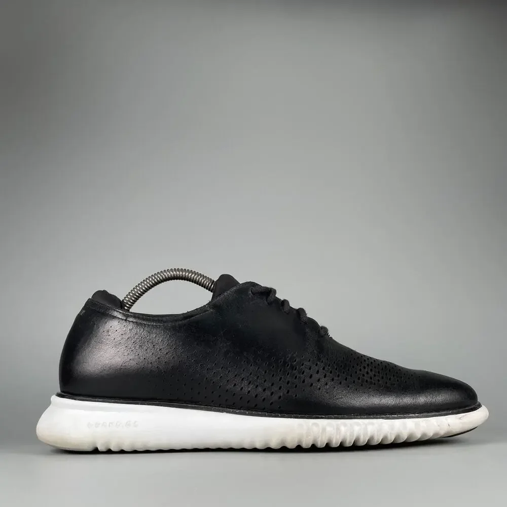 Cole Haan Zerogrand Laser Men's 9 Black Leather Wingtip Oxford Casual Dress Shoe